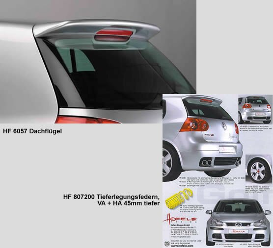 Hofele-Design VW Golf V Hecksch?rze Sportendschalld?mpfer Dachfl?gel